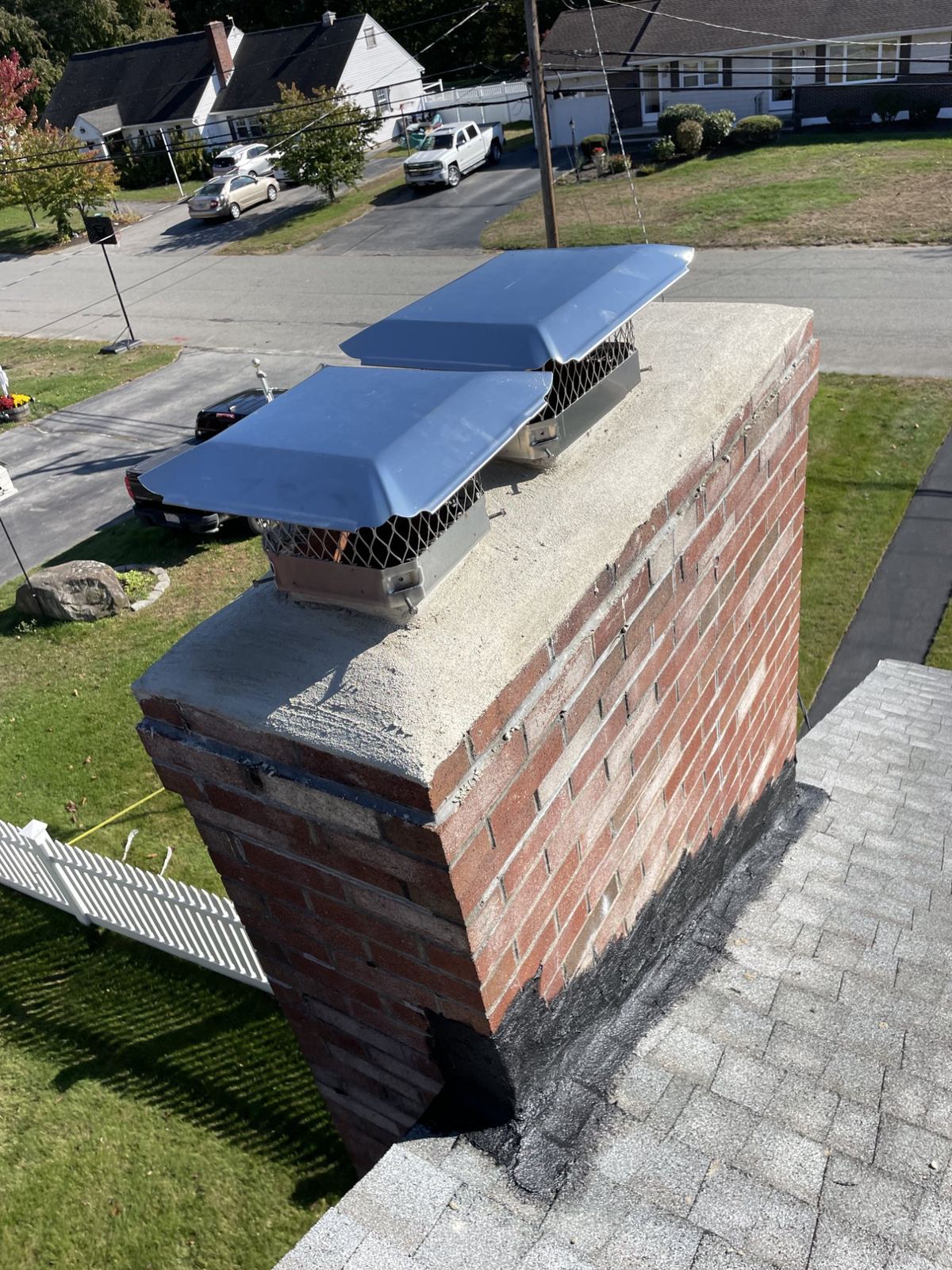 Chimney cap installation in Boston